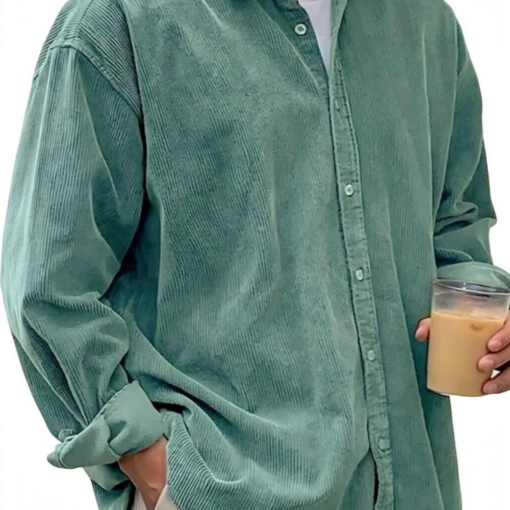 Mens Corduroy Shirts Long Slee - Corduroy Button Up Shirt Men recension och pris