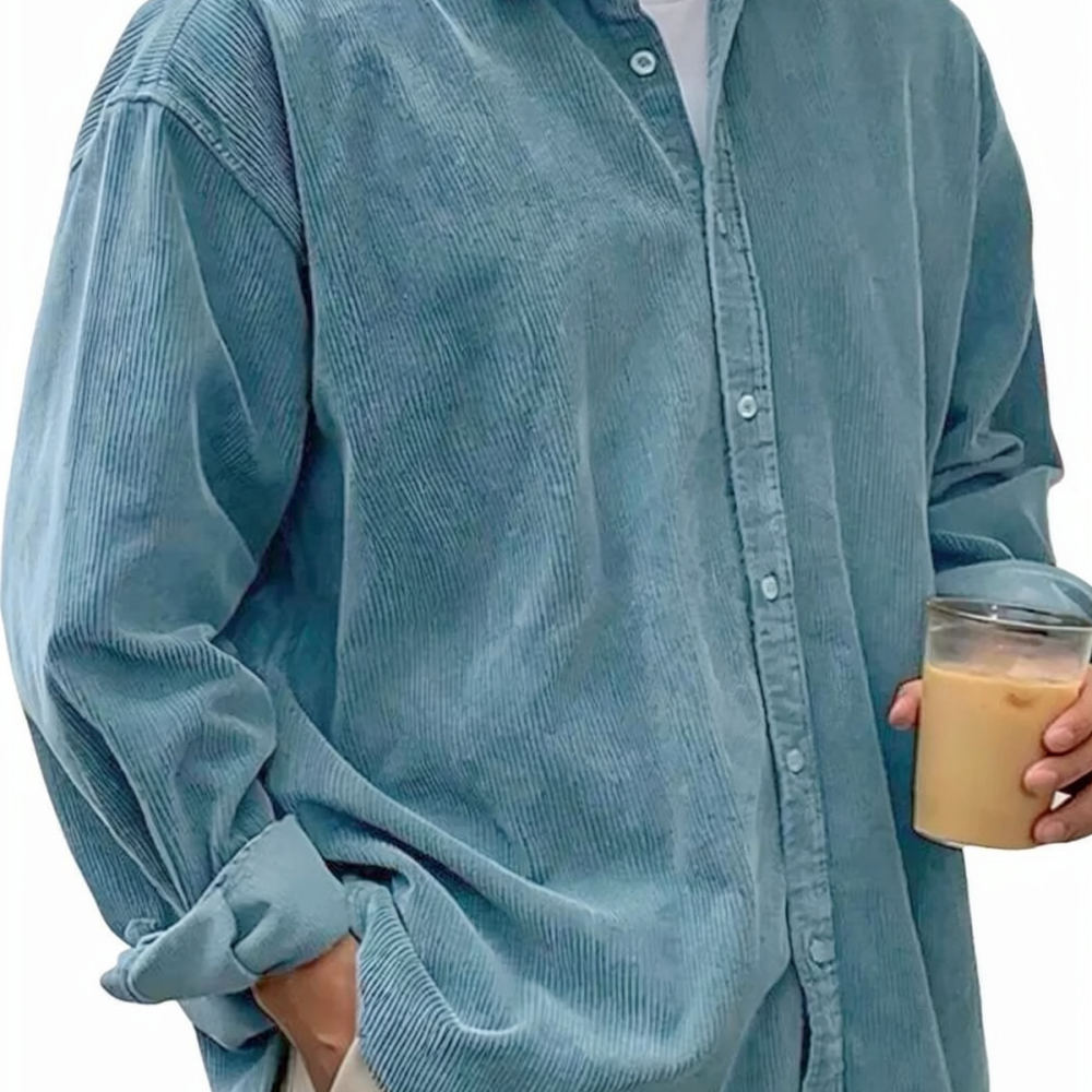 Mens Corduroy Shirts Long Slee - Corduroy Button Up Shirt Men recension och pris