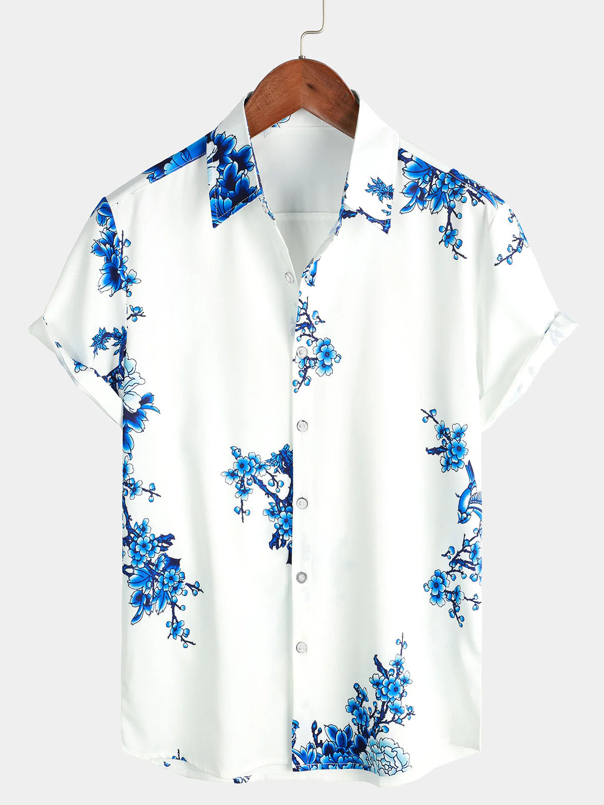 Men's Vintage Blue Flower Summ - Vintage Hawaiian Floral Shirt recension och pris