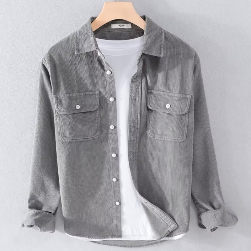 Men's Corduroy Shirt Solid Col - Corduroy Button Up Shirt Men recension och pris