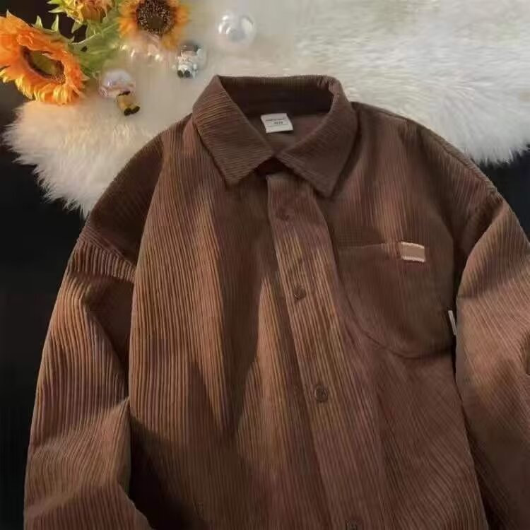 Men's Corduroy Shirt Solid Col - Corduroy Button Up Shirt Men recension och pris
